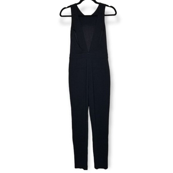 Babaton Black Seamus Open Back Jumpsuit Sleeveless Top Pants Bottom Pockets - Picture 6 of 10